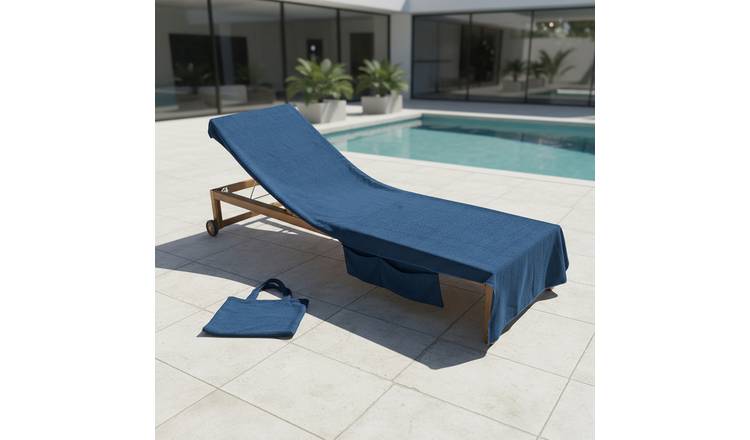 OHS Microfibre Quick Dry Absorbent Beach Towel in a Bag - Navy
