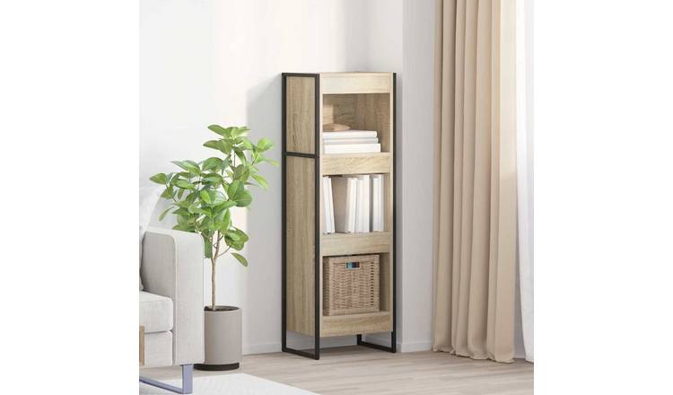 Walplus Engineered Wood Book Cabinet - Light Oak - 40 x 30 x 121 cm