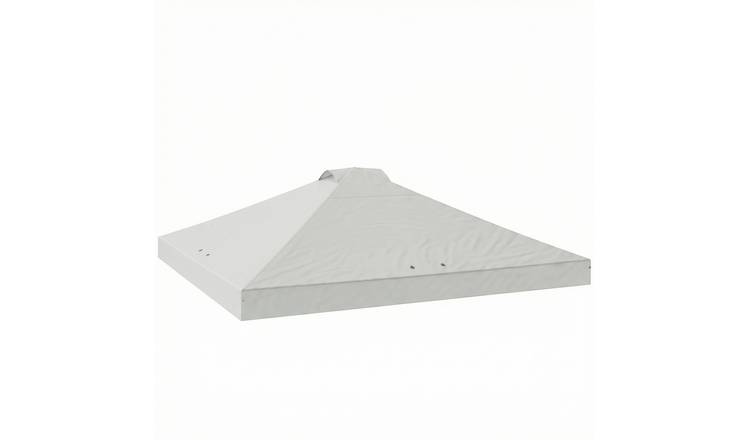 Outsunny Double Vent Gazebo Canopy Cover – White