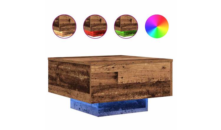 Walplus Engineered Wood Coffee Table - Old wood - 55 x 55 x 31 cm