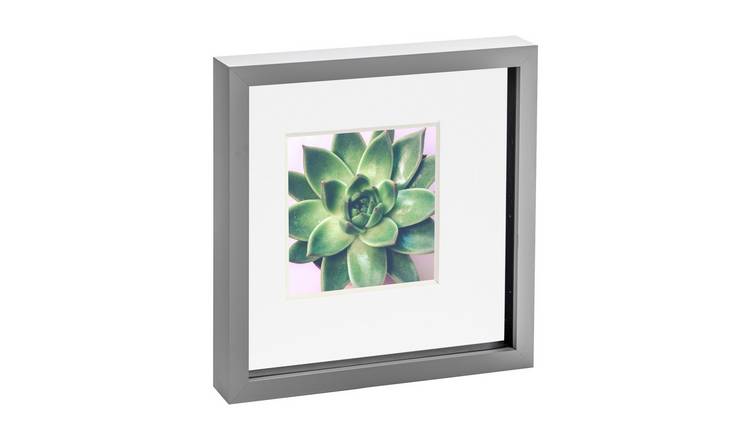 Nicola Spring 3D Box Photo Frame - 10 x 10" with Mount - Grey/White