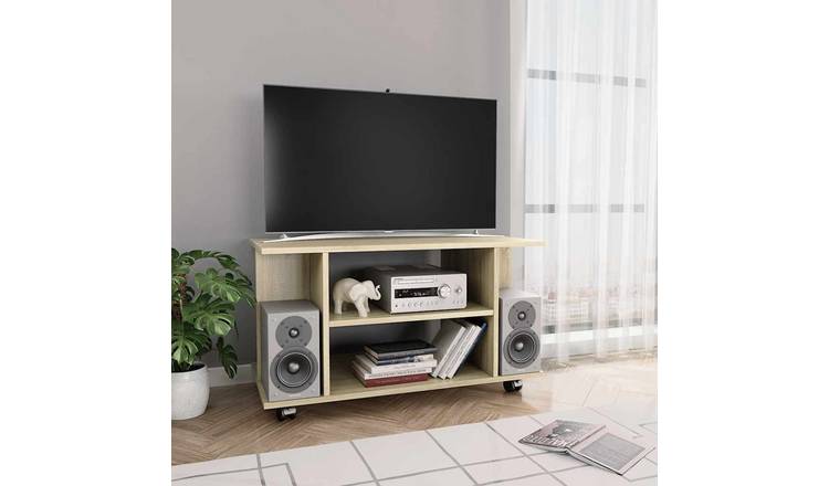 Walplus Engineered Wood TV Cabinet - Light Oak - 80 x 40 x 45 cm