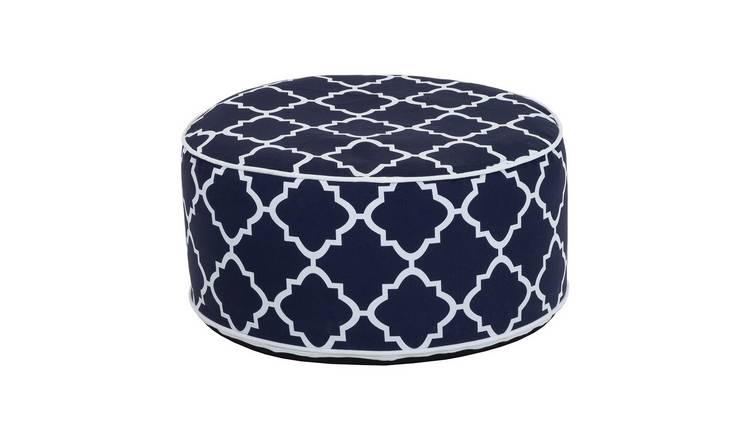 Charles Bentley Indoor Outdoor Inflatable Foot Stool Pouffe Bean Bag - Navy
