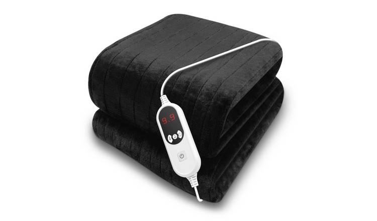 Purus 160 x 120cm Microfleece Polyester Electric Heated Throw Blanket - Black
