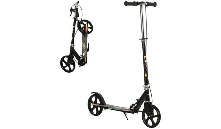 HOMCOM Ages 7 to 14 8 Inch Foldable Adjustable Height Scooter – Black