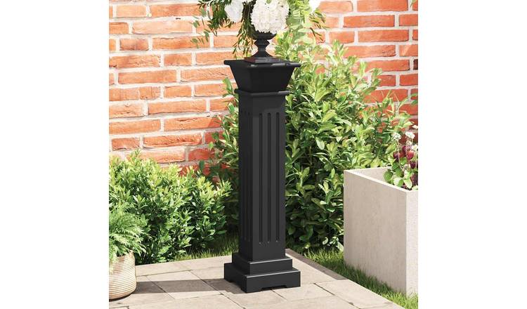 Walplus Square Engineered Wood Plant Stand - Black - 17x17x66 cm
