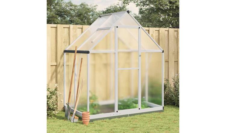 Walplus Greenhouse with Base Frame - Silver and Transparent - 169 x 114 x 202 cm