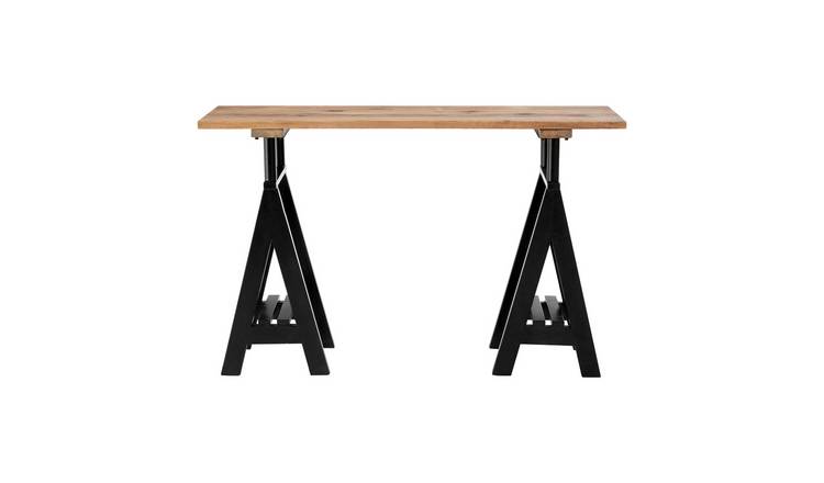 Orsina Hampstead Pine Wood and Iron Console Table – Black and Brown