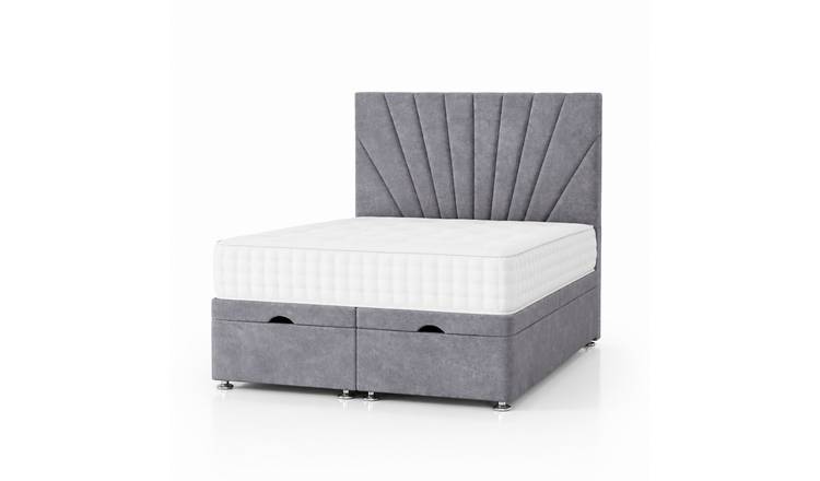 Comfy Deluxe  Aspen   3ft Single  End Lift Ottoman Bed Set - Silver Grey