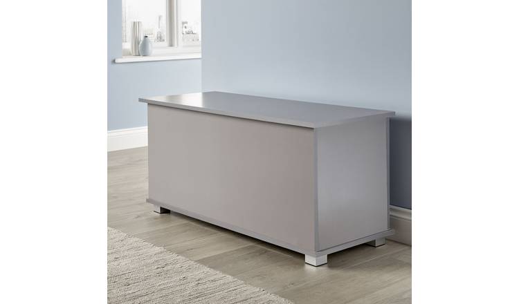 Home Source Malmo 1 Lift-Up Lid Storage Ottoman - Grey