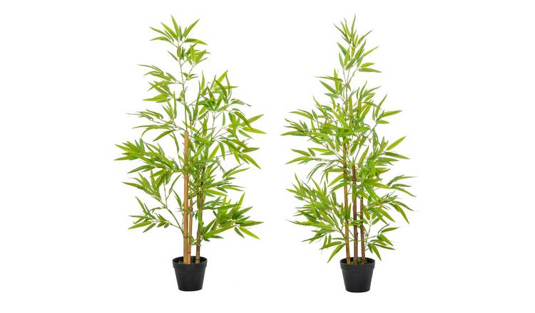 Outsunny Set of 2 Artificial Bamboo Trees- Green
