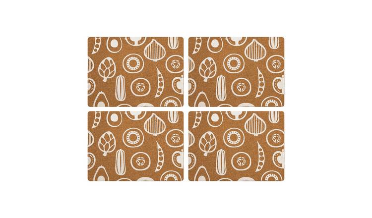 Orsina Besa Set Of 4 Cork Rectangular Placemats - Multicoloured