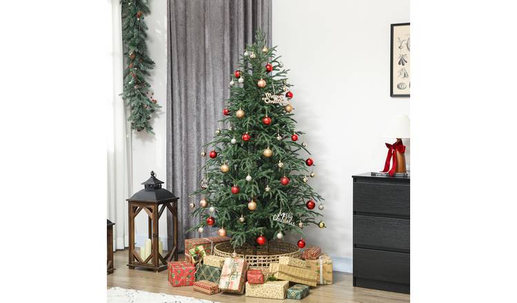 HOMCOM 6 ft Artificial Christmas Tree 1814 Realistic Dense Branches - Green