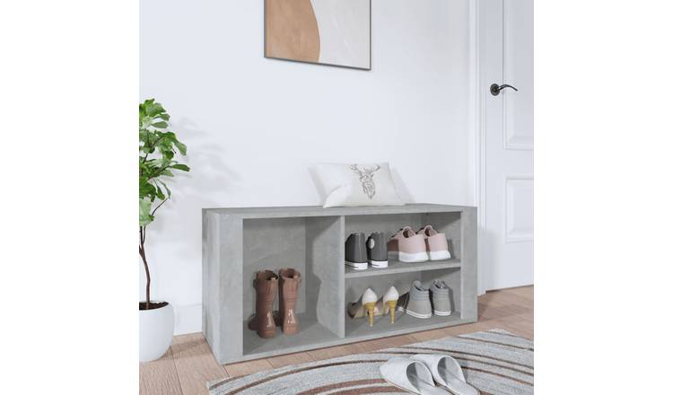 Walplus Engineered Wood Shoe Cabinet - Concrete Grey - 100 x 35 x 45 cm