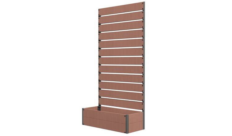 Outsunny Wood Plastic Composite Trellis Planter - Light Brown