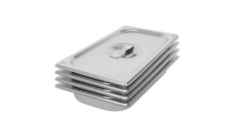 Argon Tableware Gastronorm Containers with Lids 1/3 - 1.5L - Set of 4