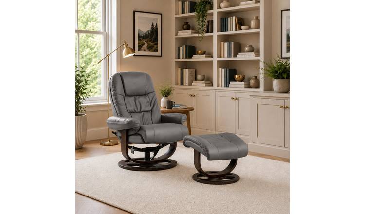 Artemis Home Burdell Swivel Recliner with Massage and Heat - Grey