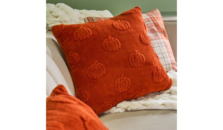 OHS 2 Pack Tufted Pumpkin Cushion Covers 45 x 45cm - Rust