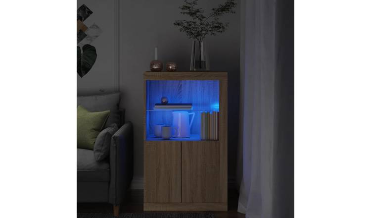 Walplus Engineered Wood Cabinet - Light Oak - 60.5 x 37 x 100 cm