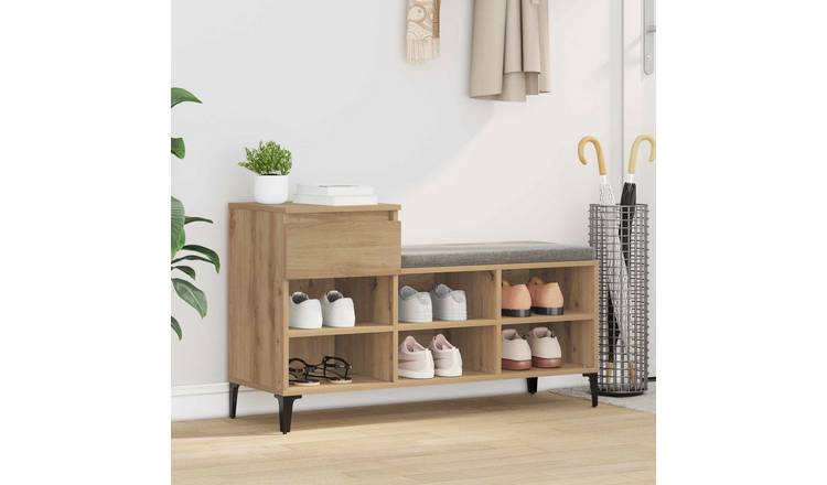 Walplus 6-Shelf Engineered Wood Shoe Cabinet - Artisan Oak - 102 x 36 x 60 cm