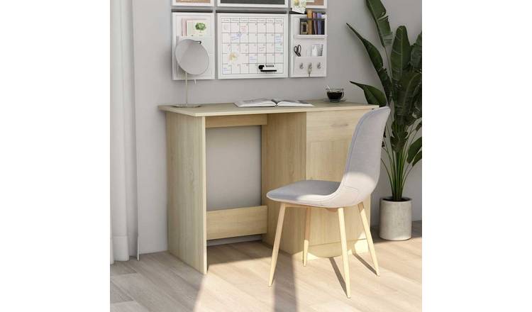 Walplus Storage Engineered Wood Desk - Light Oak - 100 x 50 x 76 cm