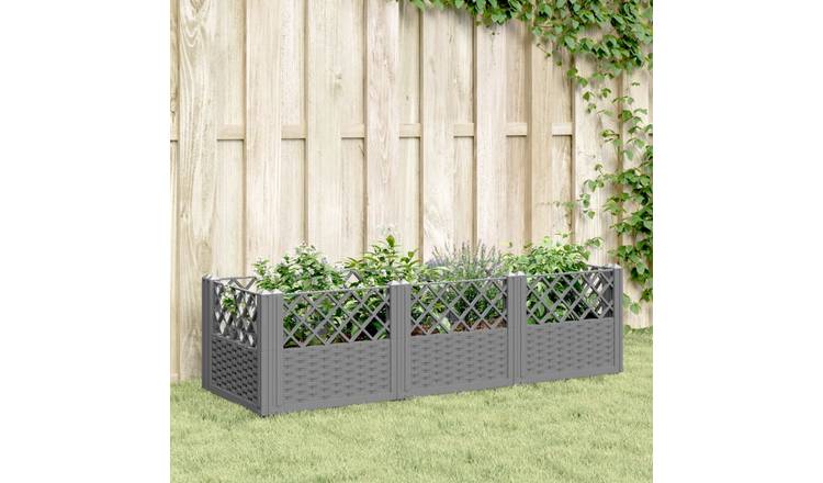 Walplus Polypropylene Garden Planter - Light Grey - 123.5 x 43.5 x 43.5 cm