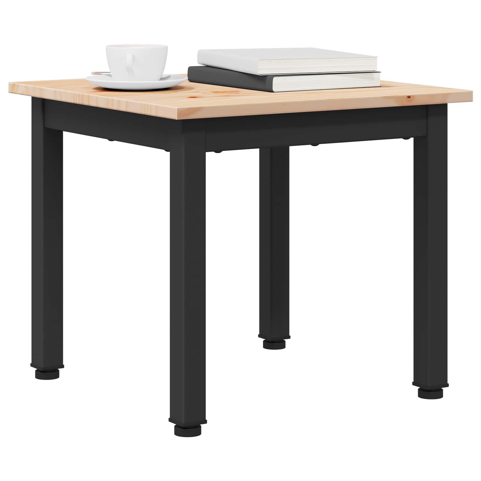 Walplus Solid Pine Wood Coffee Table - Natural - 40 x 40 x 36 cm - Image 2