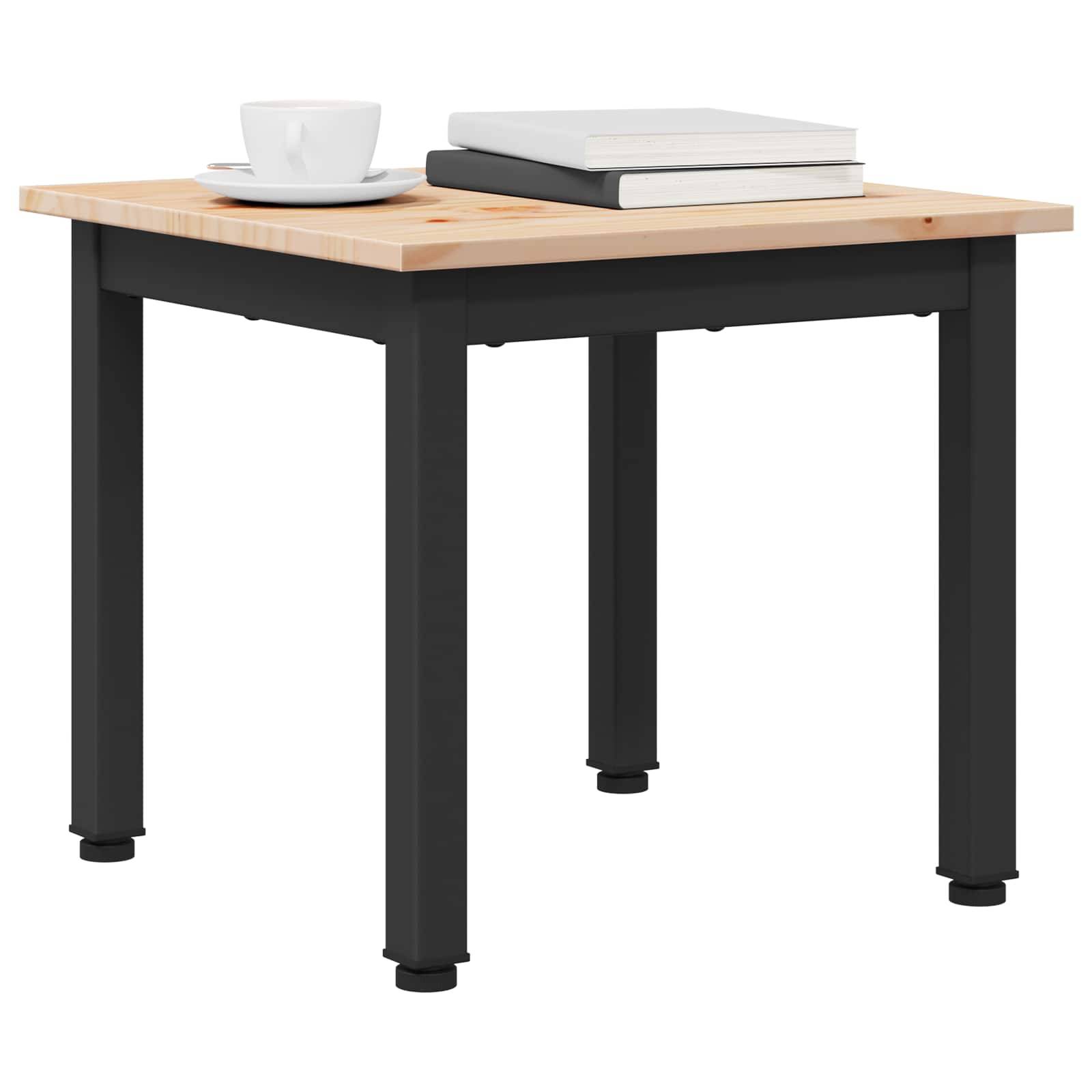 Walplus Solid Pine Wood Coffee Table - Natural - 40 x 40 x 36 cm - Image 2