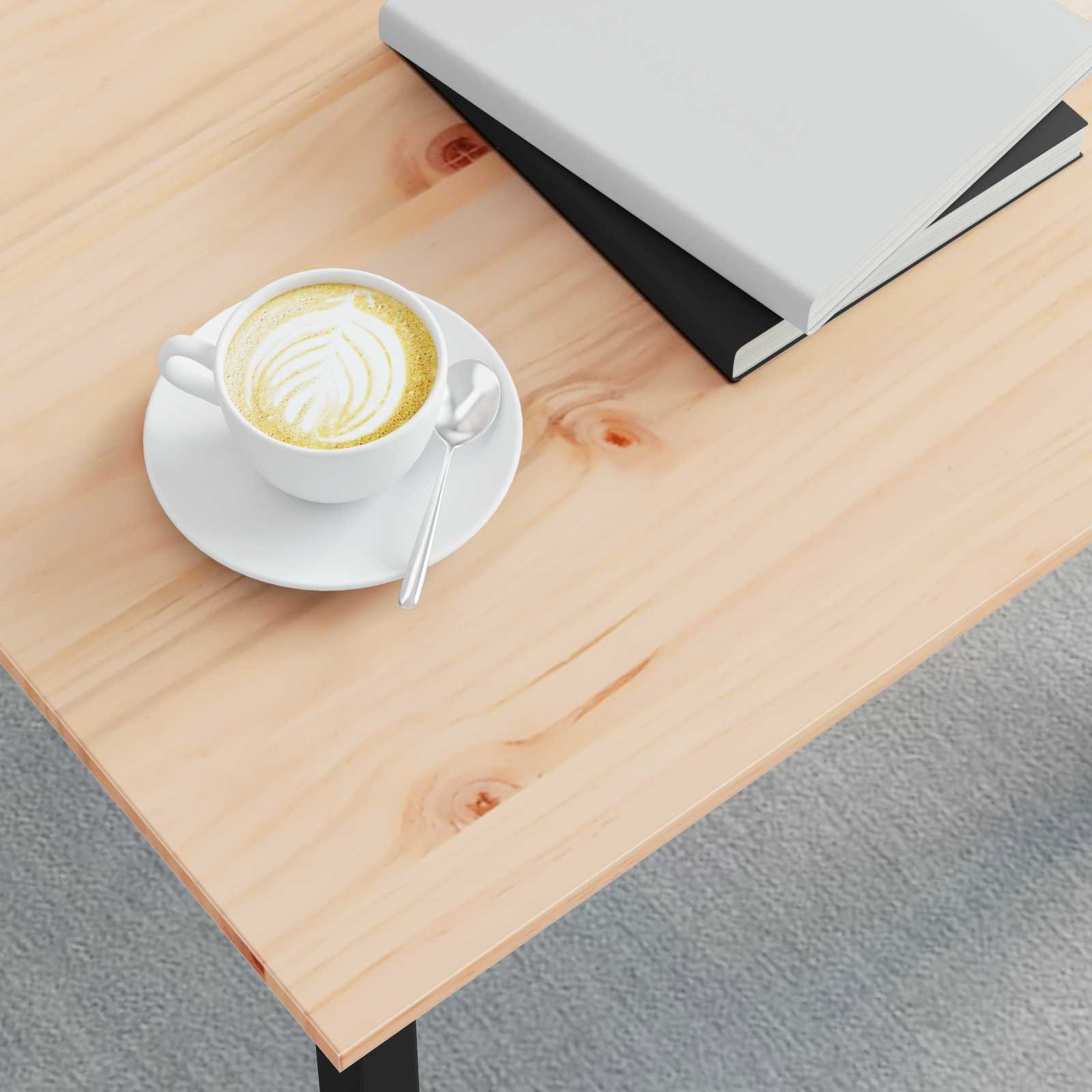 Walplus Solid Pine Wood Coffee Table - Natural - 40 x 40 x 36 cm - Image 3