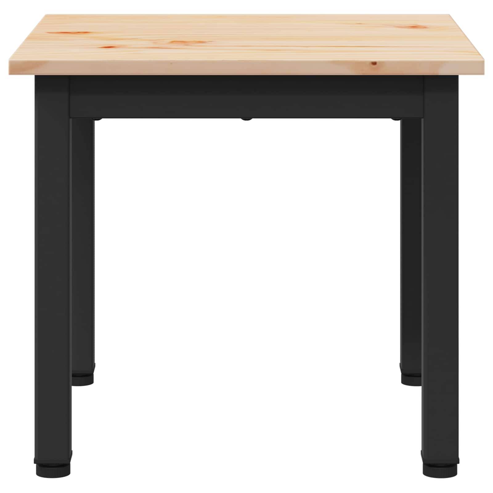 Walplus Solid Pine Wood Coffee Table - Natural - 40 x 40 x 36 cm - Image 4