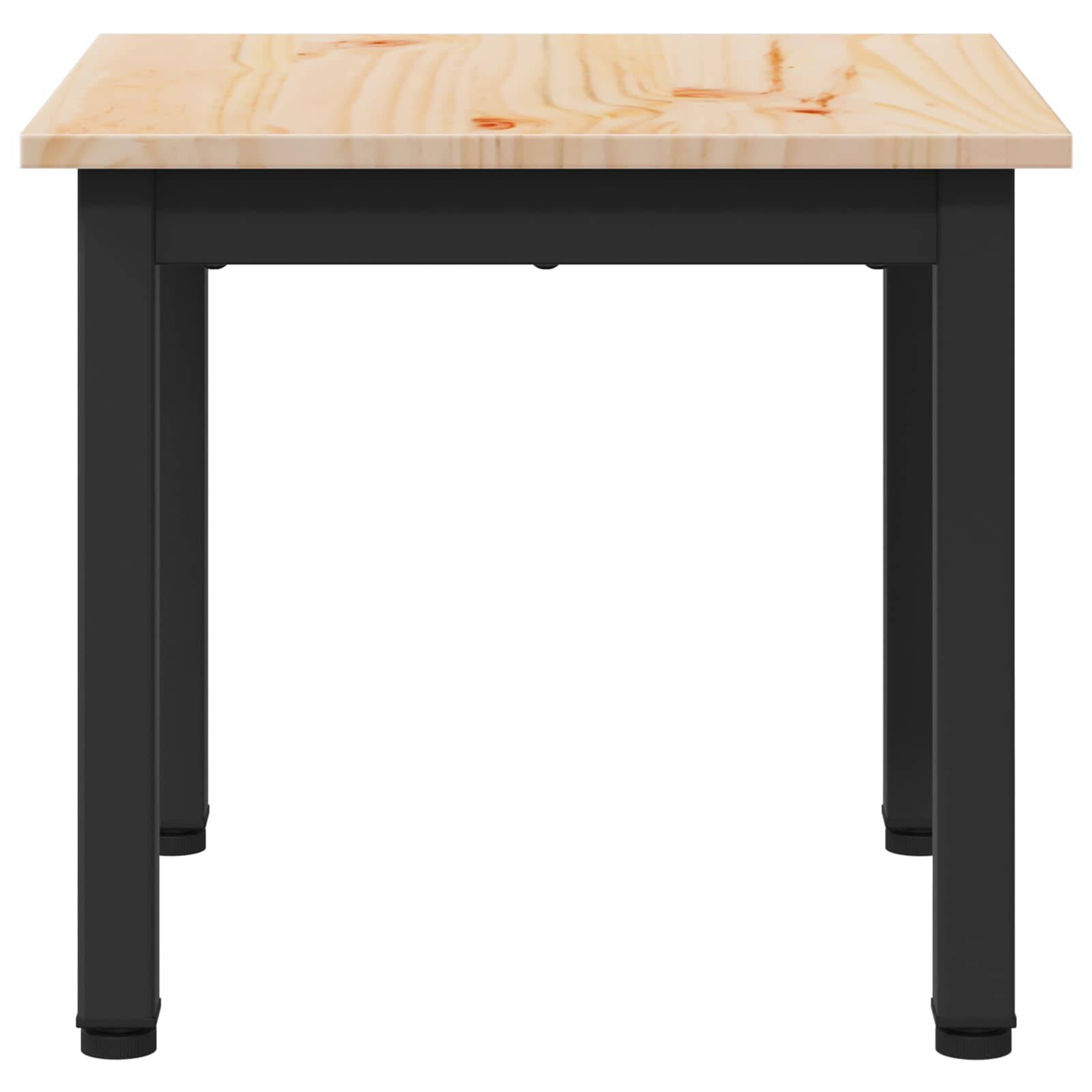 Walplus Solid Pine Wood Coffee Table - Natural - 40 x 40 x 36 cm - Image 5
