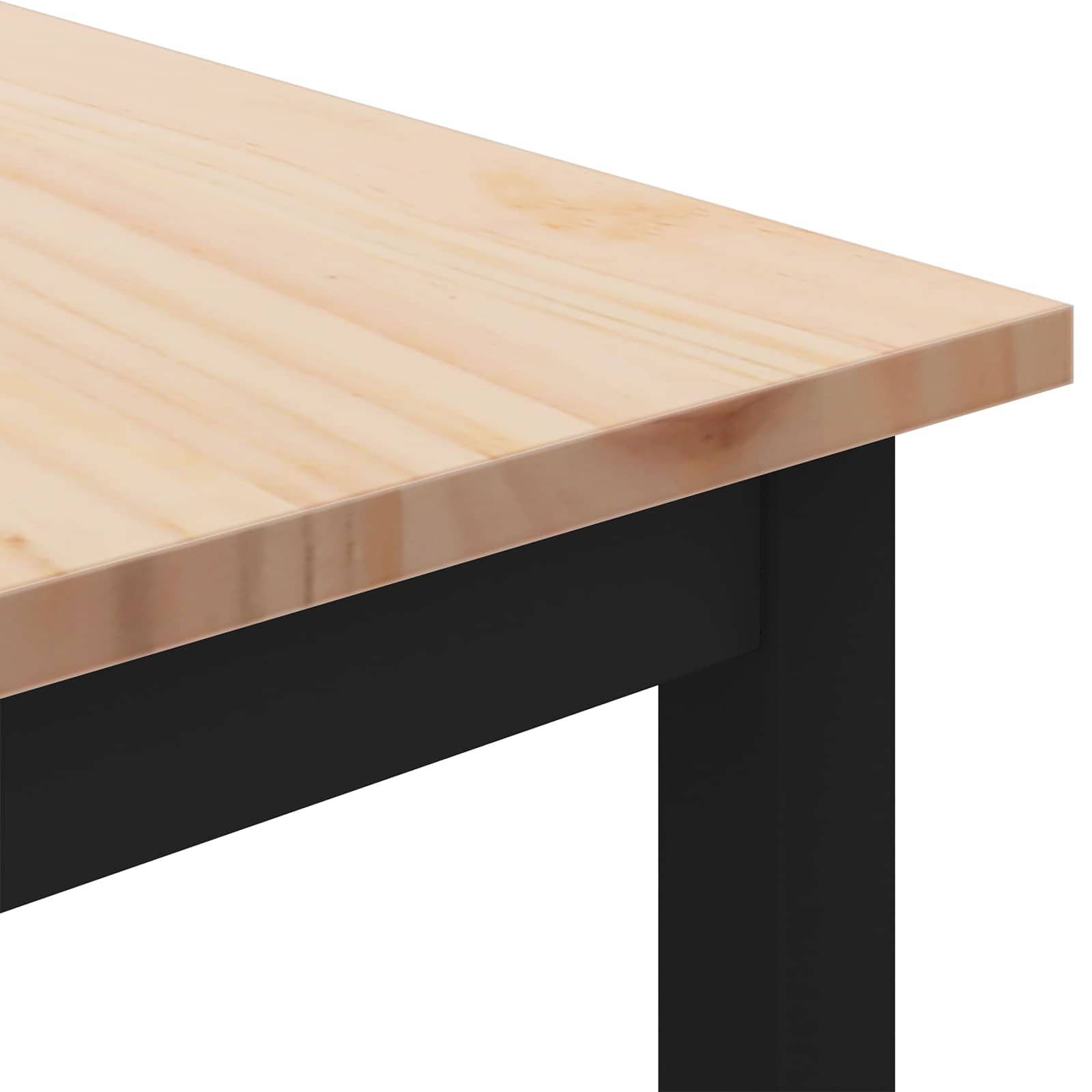 Walplus Solid Pine Wood Coffee Table - Natural - 40 x 40 x 36 cm - Image 6