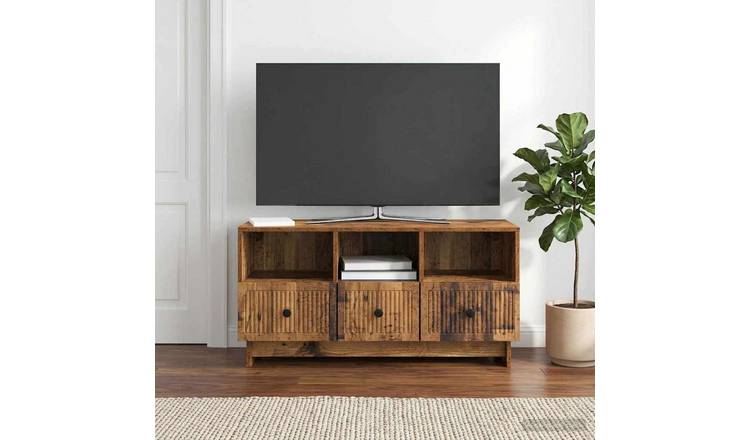 Walplus Engineered Wood TV Cabinet - Old Wood - 102 x 34.5 x 50 cm