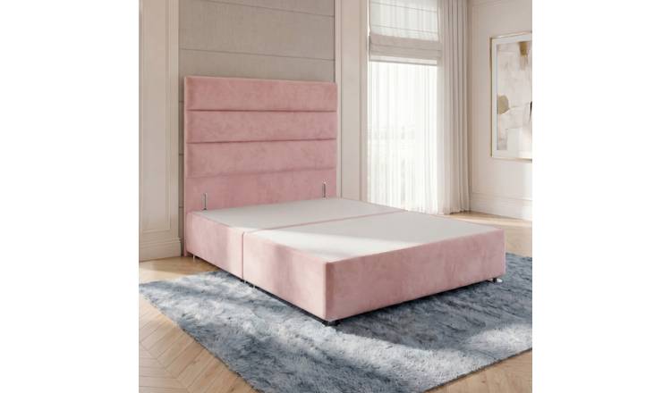 Somnior Regent Velvet Small Single Divan Bed 54" Headboard - Pink