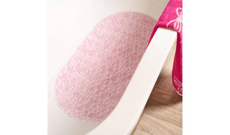 OHS Plain PVC Slip Resistant Bath Mat - 35 x 70cm - Pink
