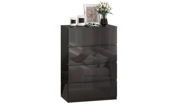 HOMCOM 4 Drawers Storage Cabinet - Black