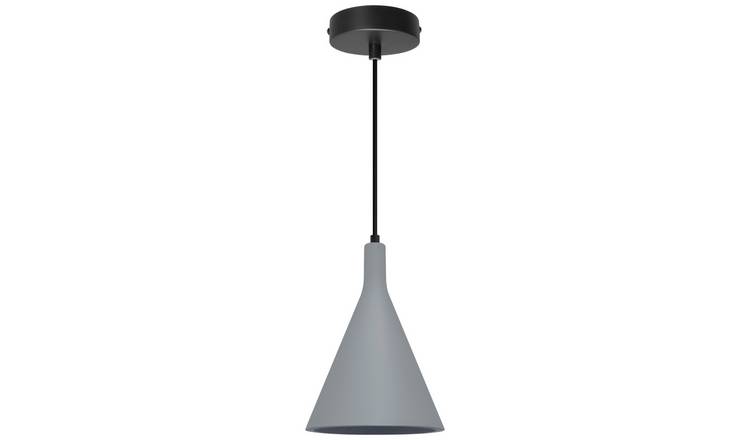 Energy Light Bulbs Funnel Ceramic Ceiling Pendant Light - Grey
