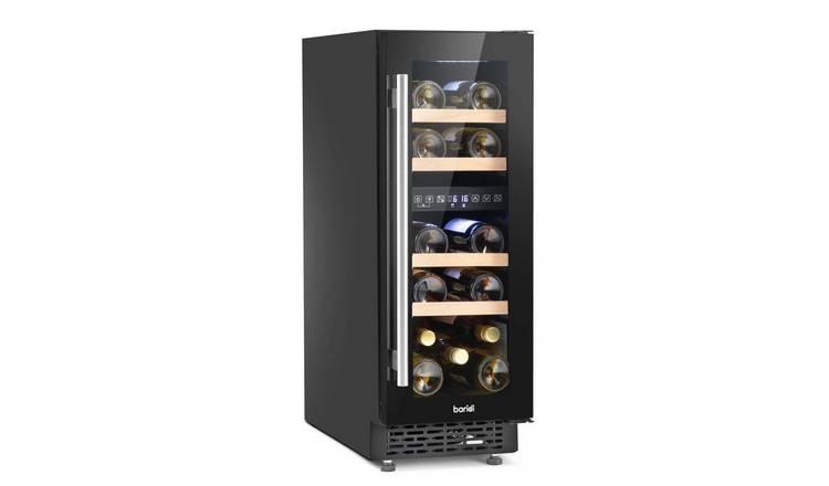Baridi 17 Bottle Dual Zone Slim Undercounter Wine Cooler - Black