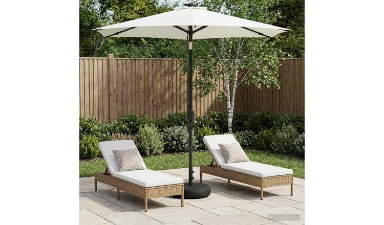 Walplus Polyester Garden Parasol - Cream - 226 x 226 x 228 cm