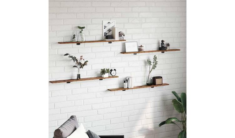 Walplus 3 Tier Engineered Wood Bookshelf - Brown - 100 x 10 x 1.5 cm