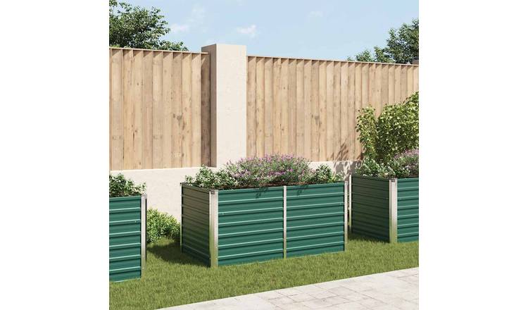 Walplus Galvanised Steel Raised Garden Bed - Green - 160 x 80 x 77 cm