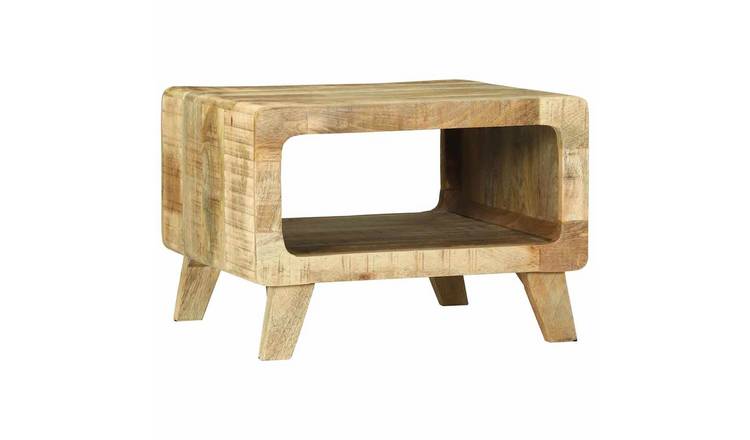 Walplus Solid Mango Wood Coffee Table - Brown - 50 x 50 x 35 cm