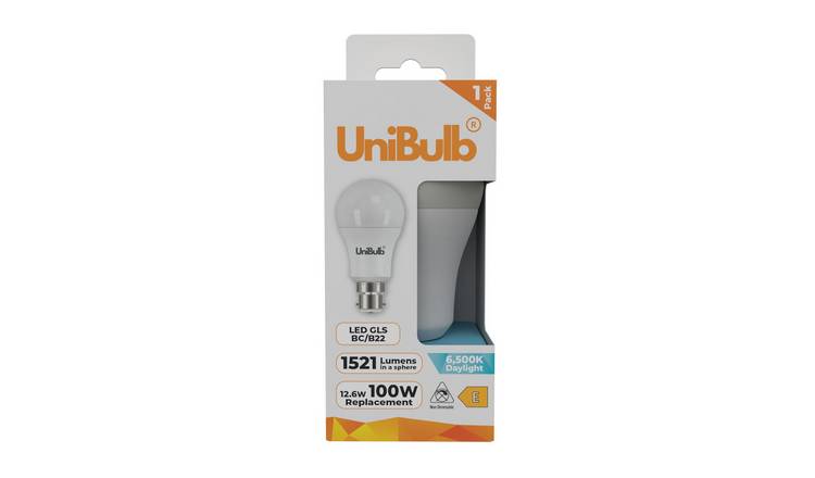 UniBulb 12.6W LED Daylight GLS B22 Light Bulb