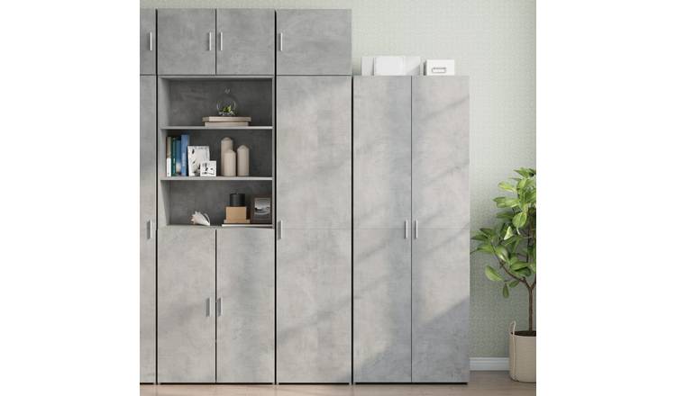 Walplus Engineered Wood Storage Cabinet - Granite Grey - 45 x 42.5 x 225 cm