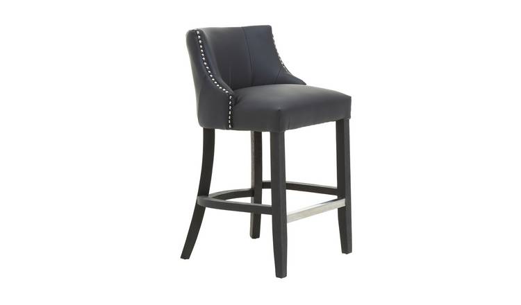 Orsina Kensington Townhouse Faux Leather Bar Chair – Black