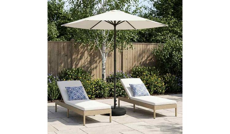 Walplus Rectangular Polyester Garden Parasol - Cream - 226 x 226 x 228 cm