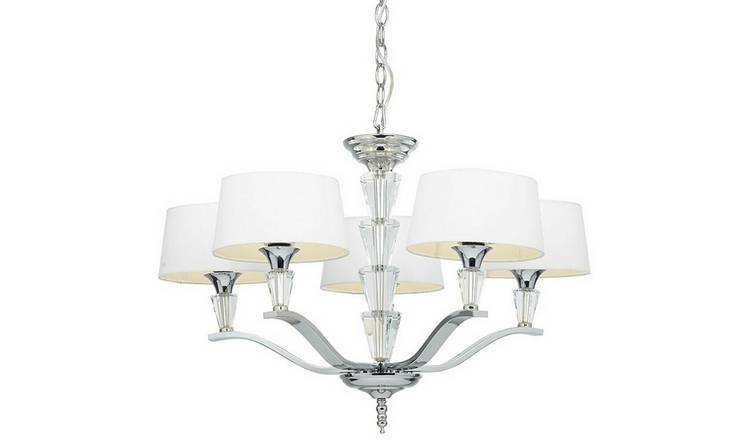 Loops Direct Steel Fabric 5-Light Ceiling Pendant - Chrome