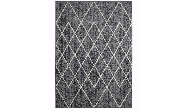Mega Flooring Grey Modern Geometric Rug - 80 x 150cm