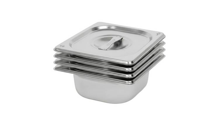 Argon Tableware Gastronorm Containers with Lids 1/6 - 1L - Set of 4