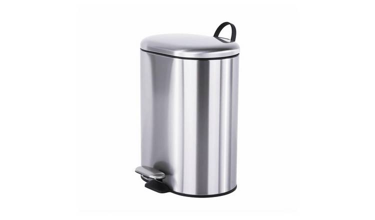 Cosmic Essentials Bathroom Bin - Brushed Stainless Steel